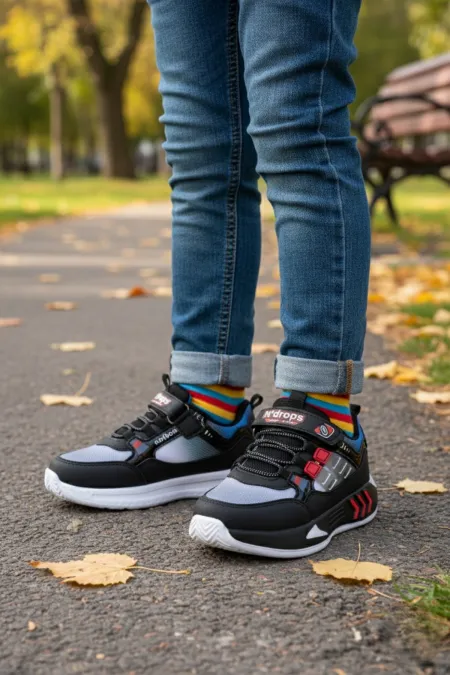 Muggo ZUZU Cırtlı ve Bağcıklı Günlük Çocuk Sneaker Spor Ayakkabı