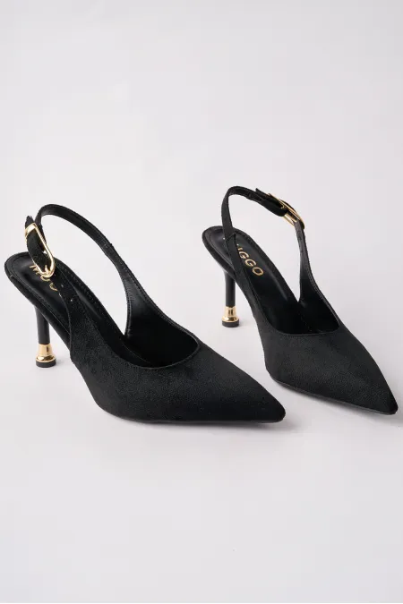 Muggo CHIC Pointed Toe Open Back Women's High Heels