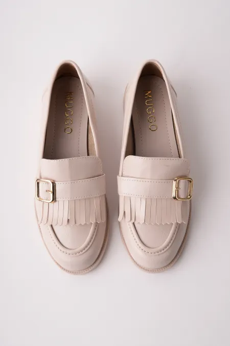 Mocassins décontractés à pampilles et boucle dorée Muggo pour femmes