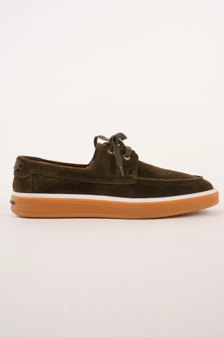 Muggo CRAFT Genuine Suede Leather Lace-up Men's Casual Loafer Shoes