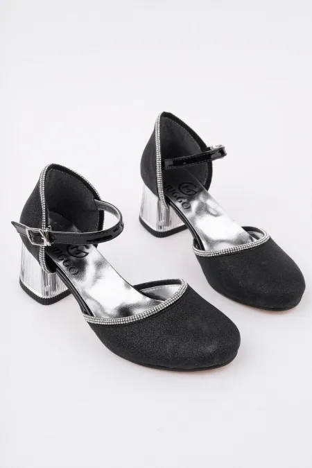 Chaussures à talons bas et bride cheville pailletées pour filles Muggo ELSE