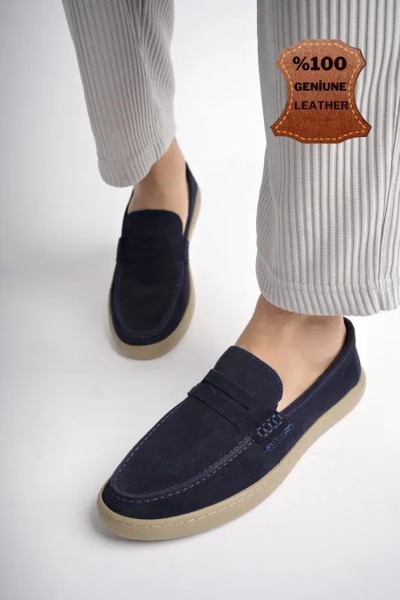 Muggo DENZEL Chaussures pour hommes classiques, confortables et orthopédiques, sans lacets, en cuir véritable, garanties pour tous les jours