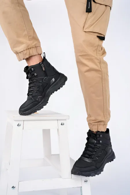 Bottes d'hiver unisexes Muggo ICELAND, garanties, pour la randonnée et les activités de plein air, à lacets et fermeture éclair latérale.