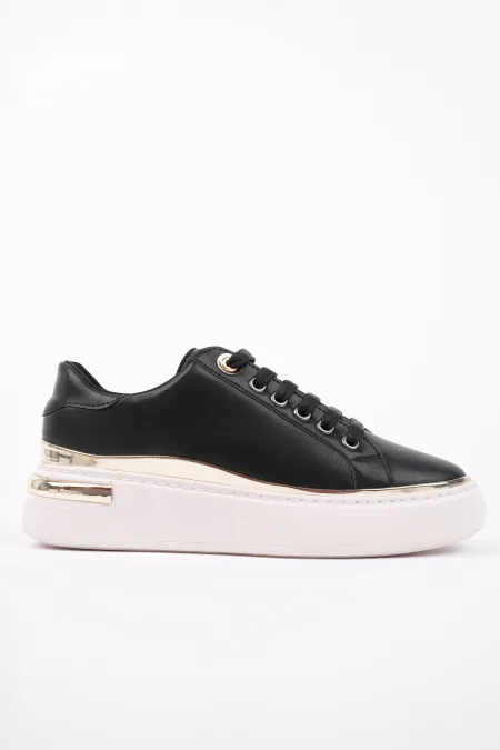 Muggo SVETLANA Women's Casual Sneaker with Thin Strap Detail and Lace-up