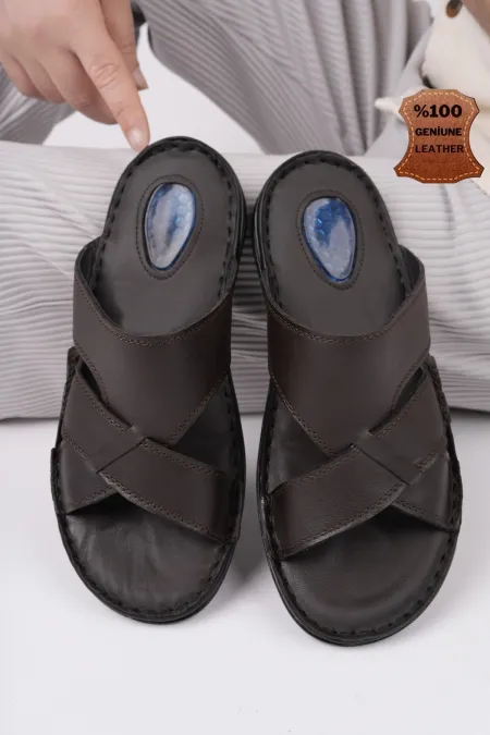Muggo Eco Guaranteed Men's Casual Genuine Leather Comfortable Soft Sole Orthopedic Slippers Muggo Eco Guaranteed Men's Casual Genuine Leather Comfortable Soft Sole Orthopedic Slippers