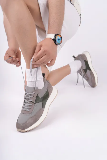 Chaussures de sport décontractées pour hommes Muggo SVENSON, à lacets et semelle épaisse, en cuir véritable.