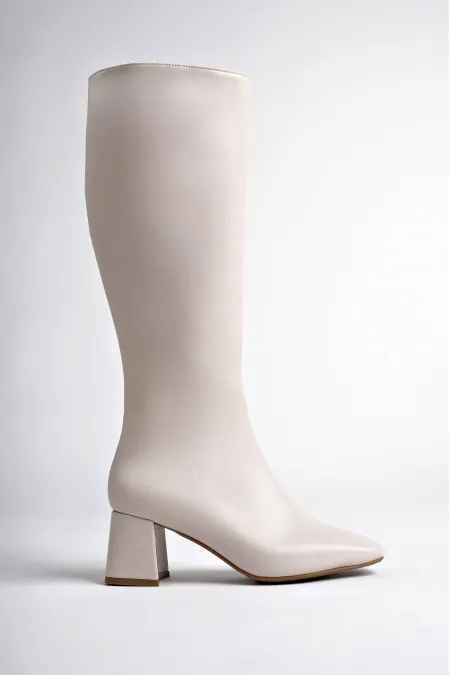 Bottes à talons pour femmes Muggo KAROLINE, bout carré garanti, fermeture éclair latérale