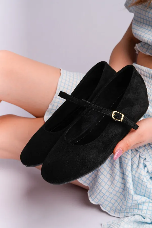 Ballerines Muggo BERNY à talon caché, en cuir, à bride unique pour femmes