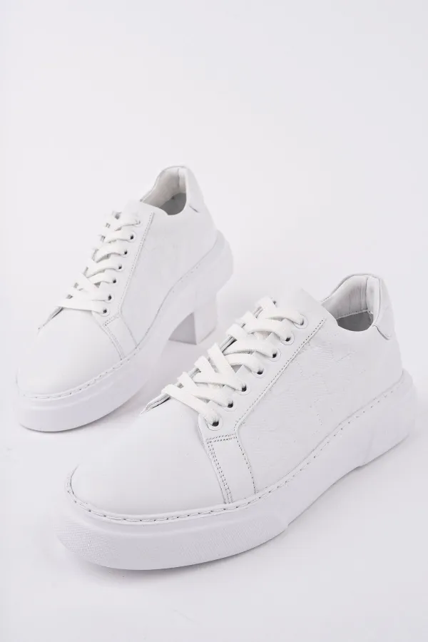 Muggo MORTA Kalın Taban Bağcıklı Hakiki Deri Erkek Günlük Sneaker Spor Ayakkabı