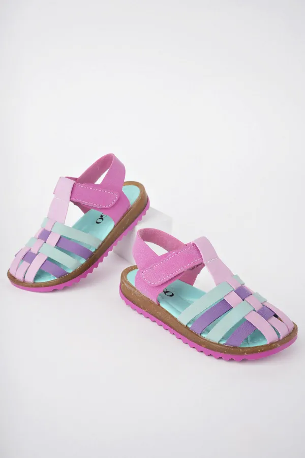 Muggo Rapunzel Garantili Günlük Ortopedik Hafif Taban Cırtlı Kız Çocuk Sandalet