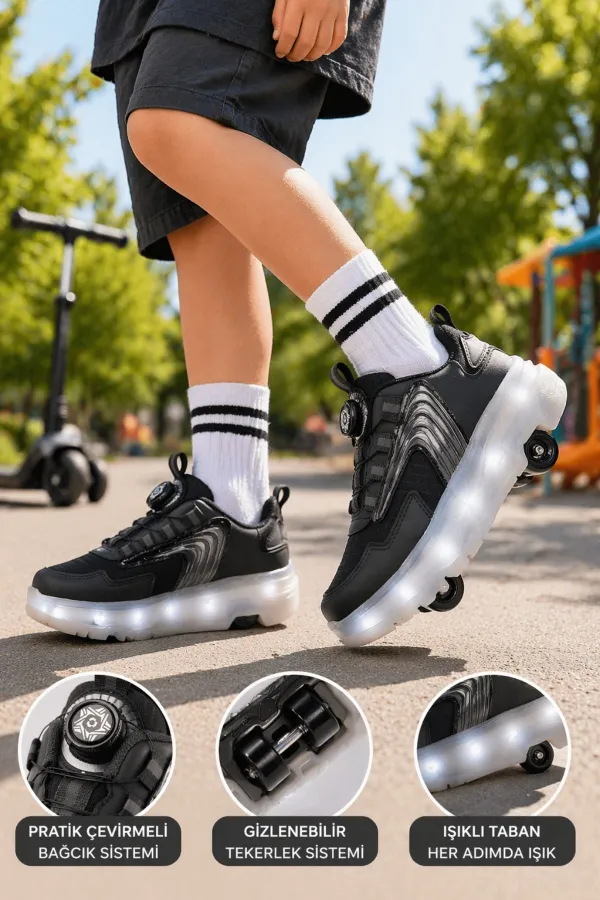 Muggo FLOW Kids Light-Up Roller Skate Sneaker Sports Shoes Muggo FLOW Kids Light-Up Roller Skate Sneaker Sports Shoes