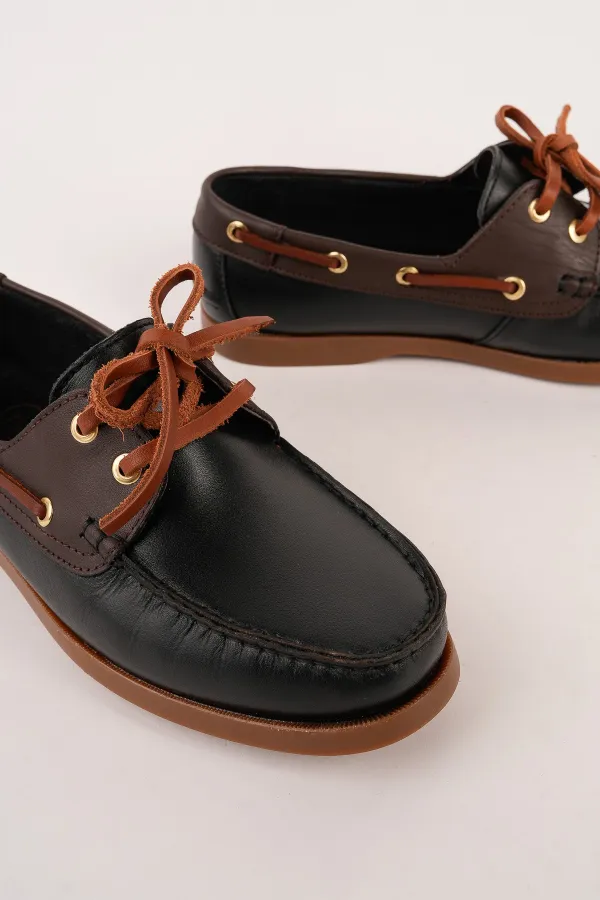 Muggo GENOVA Genuine Leather Lace-up Men's Casual Loafer Shoes