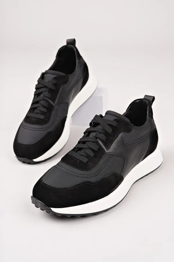 Chaussures de sport décontractées pour hommes Muggo SVENSON, à lacets et semelle épaisse, en cuir véritable.