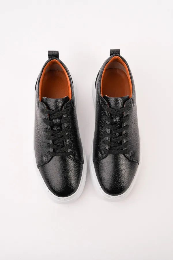 Muggo LEONS Genuine Leather Men's Thick Sole Lace-up Casual Sneaker Muggo LEONS Genuine Leather Men's Thick Sole Lace-up Casual Sneaker