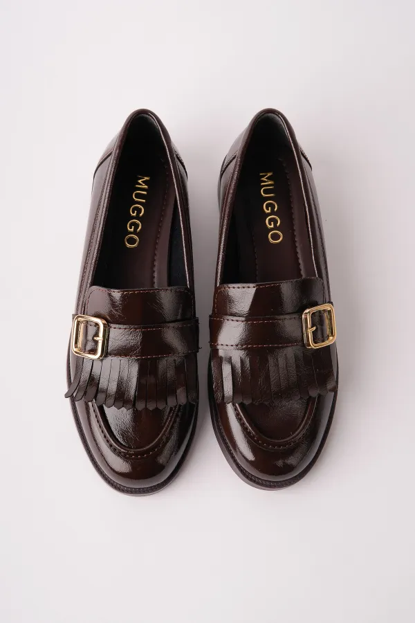 Mocassins décontractés à pampilles et boucle dorée Muggo pour femmes