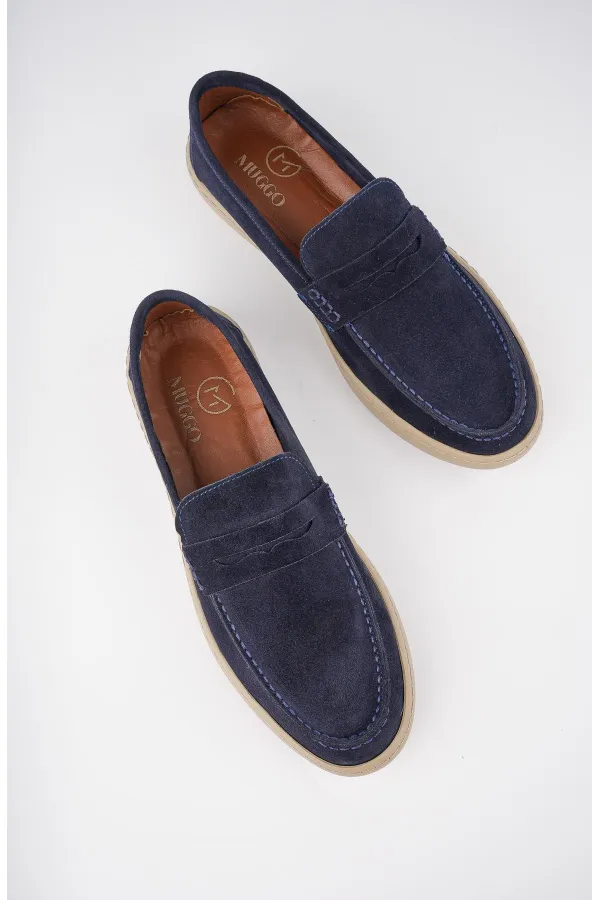 Muggo DENZEL Chaussures pour hommes classiques, confortables et orthopédiques, sans lacets, en cuir véritable, garanties pour tous les jours