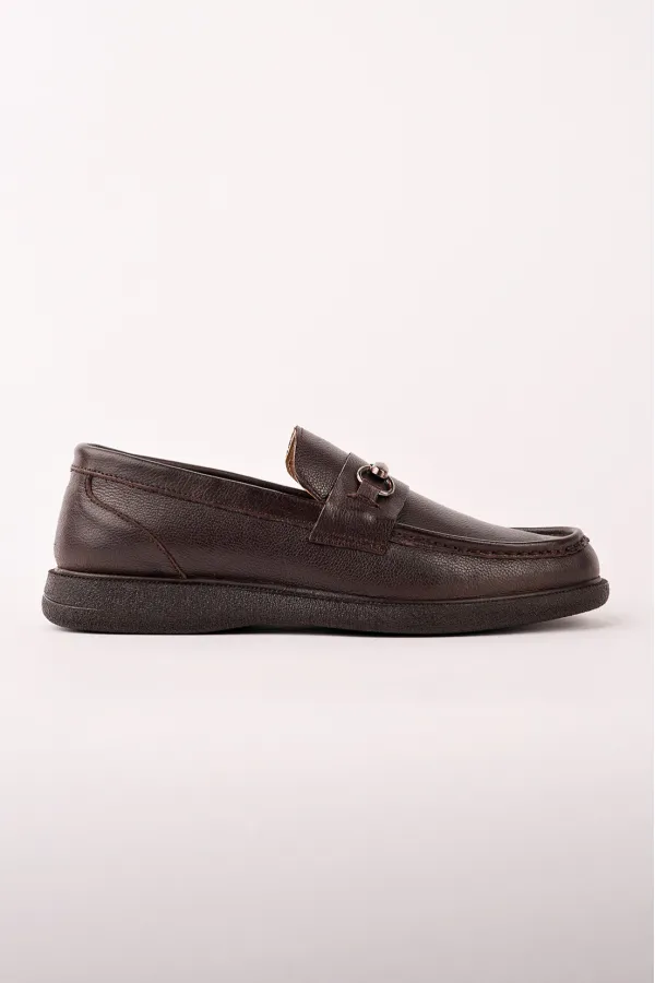 Chaussures décontractées pour hommes Muggo ALFRED en cuir véritable avec boucle en métal et semelle confortable