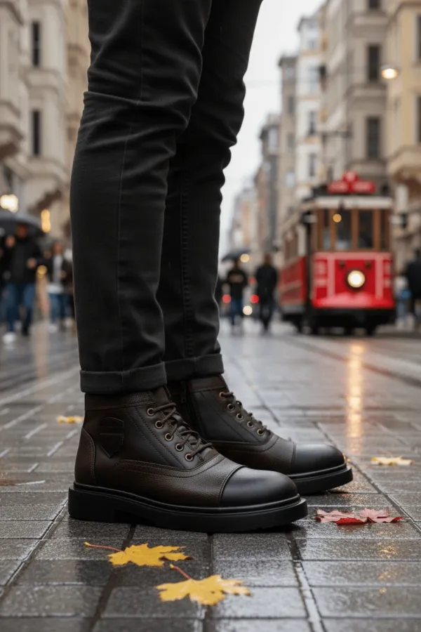 Muggo GUSTA Bağcıklı Fermuarlı İçi Kürklü Erkek Kışlık Bot