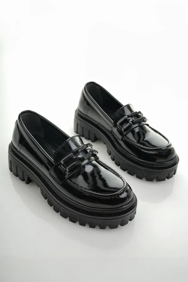 Mocassins Muggo SAMANTHA pour femmes, semelle épaisse, boucle, chaussures décontractées pour tous les jours