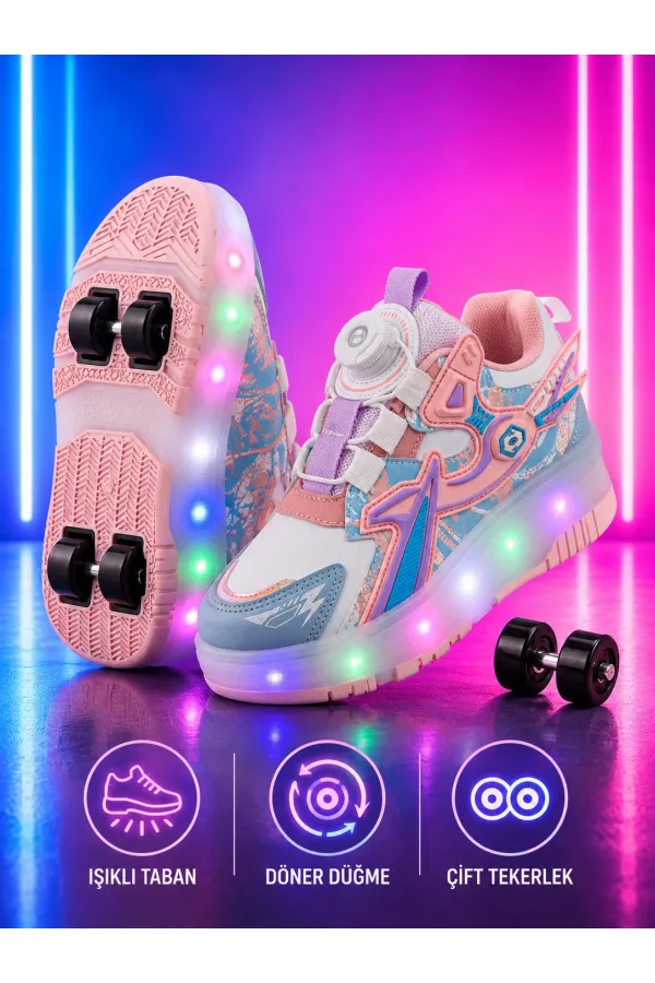 Muggo PATO Çocuk Işıklı Patenli Tekerlekli Sneaker Spor Ayakkabı
