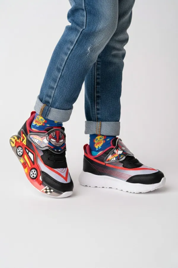 Muggo CAR Velcro Car and Light-Up Kids' Casual Sneaker Sports Shoes