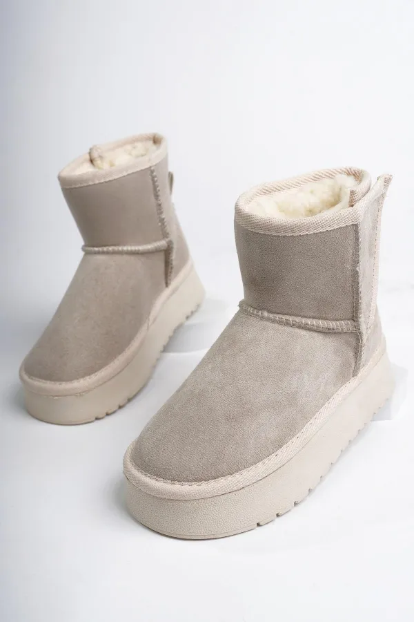 Muggo MİXS Garantili Kalın Taban İçi Tüylü Cırtlı Günlük Mini Çocuk Bot