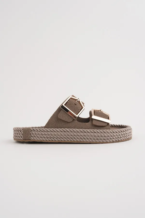 Muggo GOLDY Women's Double Buckle Adjustable Comfortable Sole Casual Slippers Muggo GOLDY Women's Double Buckle Adjustable Comfortable Sole Casual Slippers