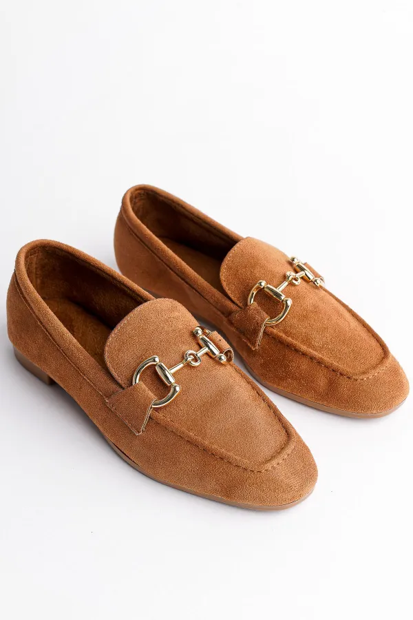 Mocassins décontractés en cuir pour femmes Muggo MONA avec boucle métallique garantie