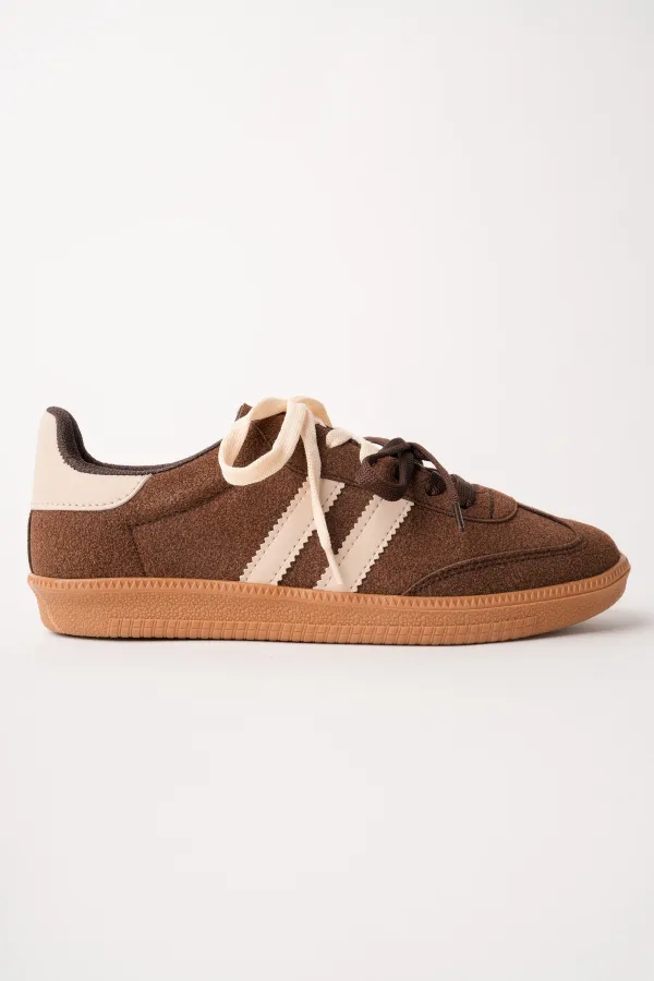 Muggo TAUPE Çift Bağcıklı Günlük Kadın Sneaker Spor Ayakkabı