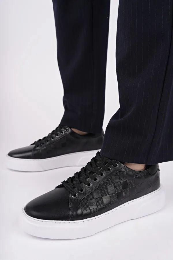 Muggo MORTA Kalın Taban Bağcıklı Hakiki Deri Erkek Günlük Sneaker Spor Ayakkabı