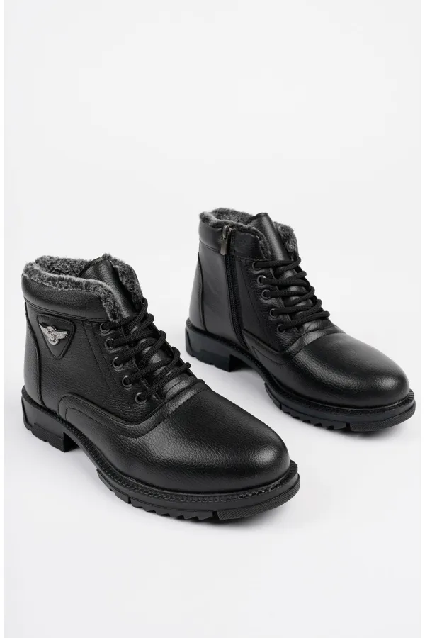 Muggo CANYON Garantili Bağcıklı Fermuarlı İçi Kürklü Erkek Kışlık Bot