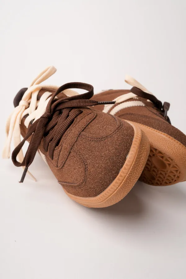 Muggo TAUPE Çift Bağcıklı Günlük Kadın Sneaker Spor Ayakkabı