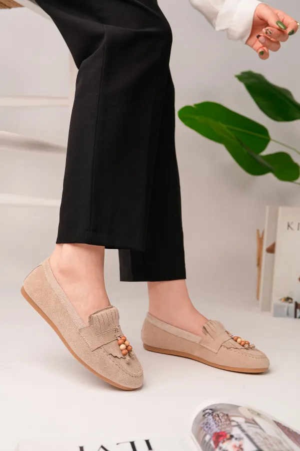 Muggo FAWN Colorful Beaded Detail Women's Casual Loafer Shoes Muggo FAWN Colorful Beaded Detail Women's Casual Loafer Shoes