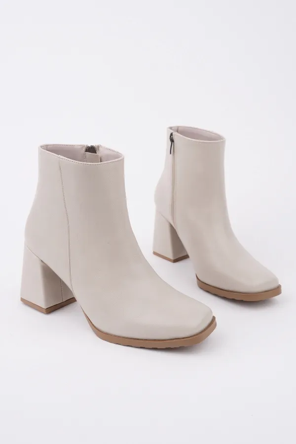 Bottes Muggo DIVINA à bout carré et talon épais avec fermeture éclair pour femmes