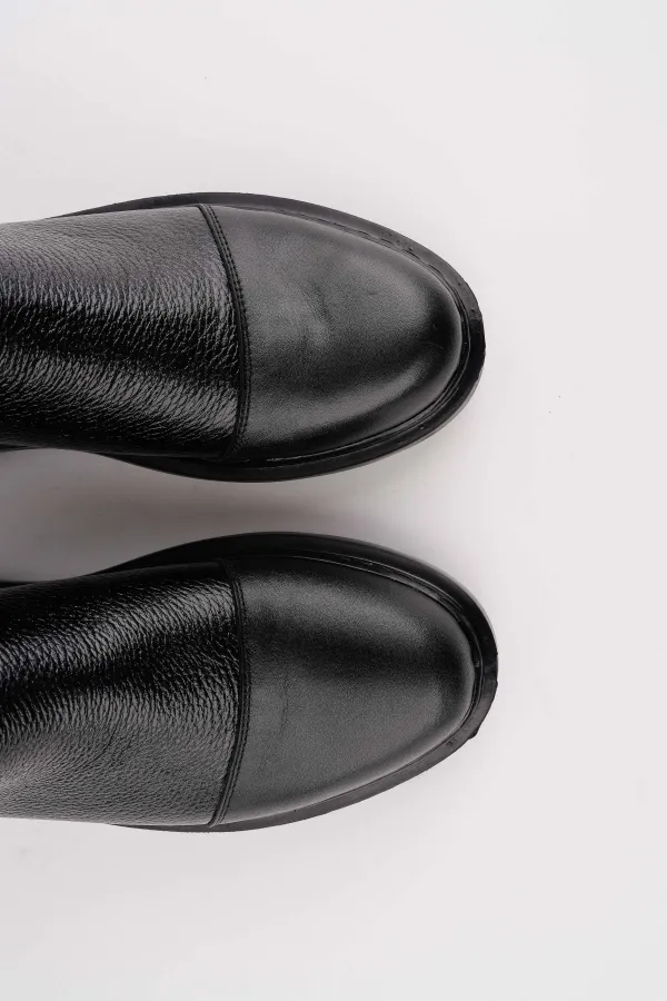 Muggo DRAKO Genuine Leather Double Zipper Men's Winter Chelsea Boots