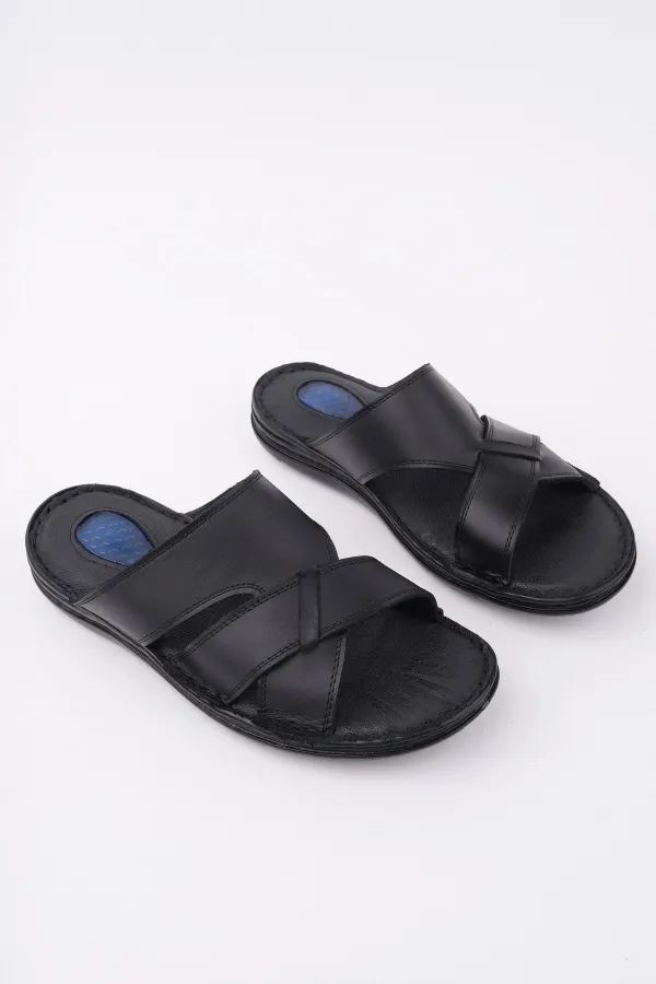 Muggo Eco Guaranteed Men's Casual Genuine Leather Comfortable Soft Sole Orthopedic Slippers