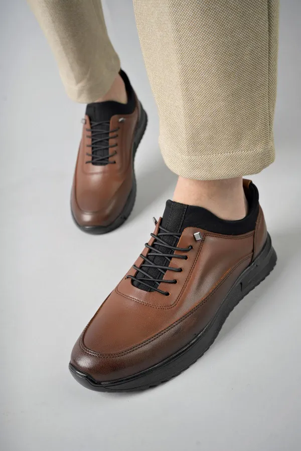 Muggo GRATUIT Garantie Chaussures orthopédiques confortables et classiques décontractées pour hommes en cuir véritable