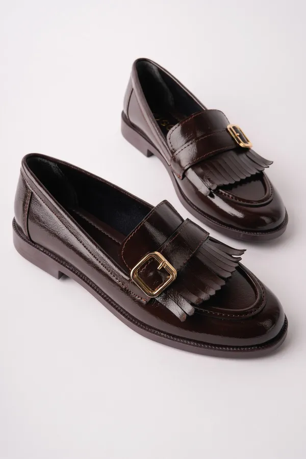 Mocassins décontractés à pampilles et boucle dorée Muggo pour femmes