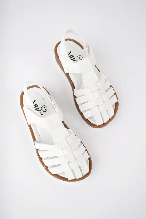 Muggo Rapunzel Garantili Günlük Ortopedik Hafif Taban Cırtlı Kız Çocuk Sandalet