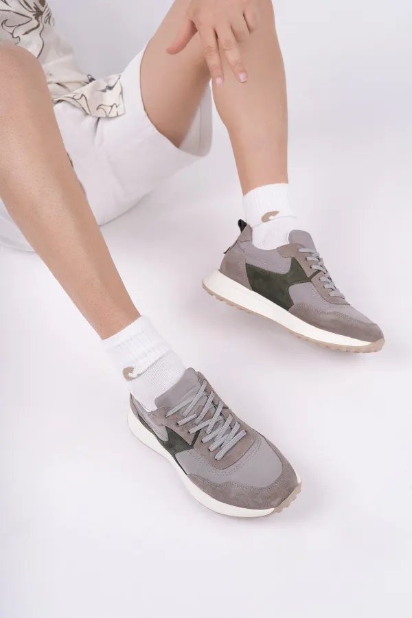 Chaussures de sport décontractées pour hommes Muggo SVENSON, à lacets et semelle épaisse, en cuir véritable.