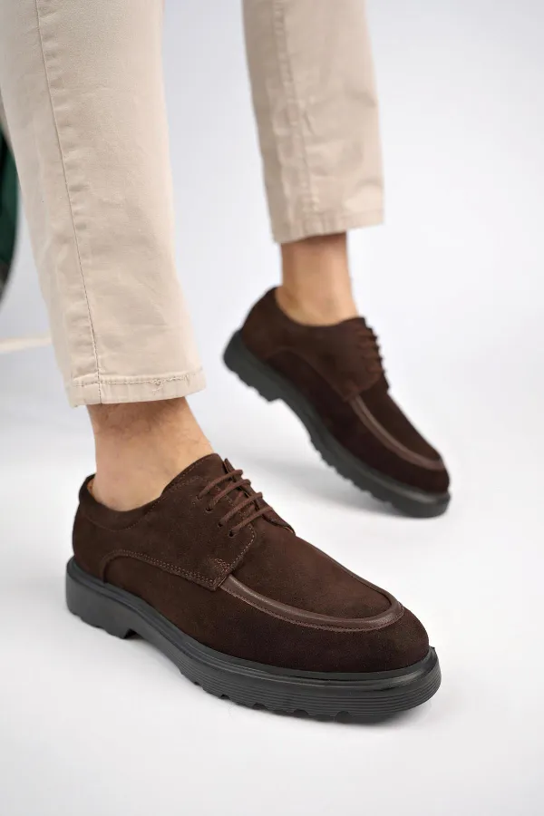 Muggo SAMUEL Chaussures pour hommes classiques et confortables en cuir véritable, style décontracté, avec semelle orthopédique épaisse.