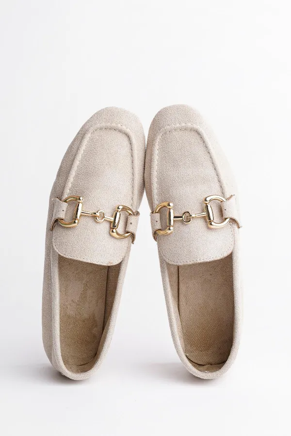 Mocassins décontractés en cuir pour femmes Muggo MONA avec boucle métallique garantie