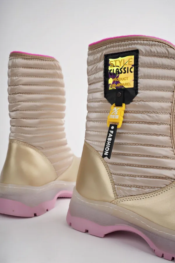 Bottes de pluie et de neige Muggo BLOOM pour enfants, garanties, avec doublure polaire, fermeture éclair sur le devant et semelle crantée.