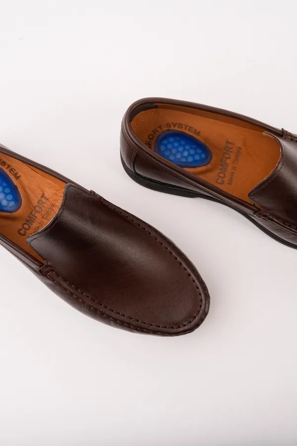 Muggo WINSOR Genuine Leather Laceless Comfortable Sole Men's Casual Classic Loafer Shoes