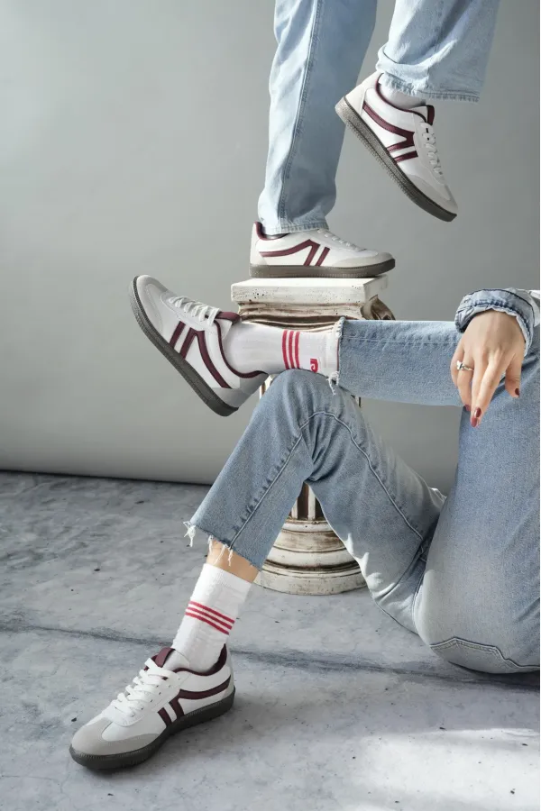 Muggo GARCİA Garantili Unisex Ortopedik Günlük Bağcıklı Yürüyüş Koşu Sneaker Spor Ayakkabı