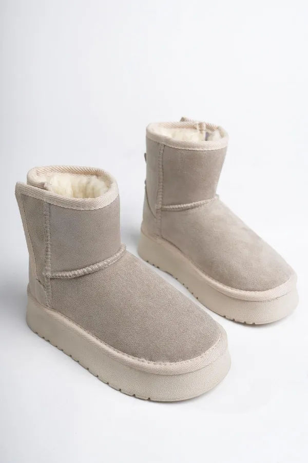 Muggo MİXS Garantili Kalın Taban İçi Tüylü Cırtlı Günlük Mini Çocuk Bot