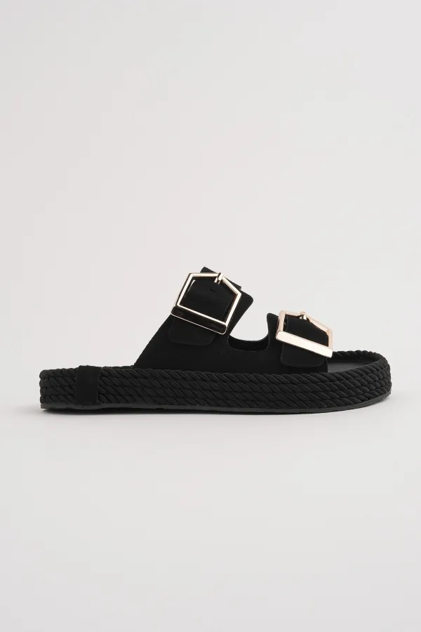 Muggo GOLDY Women's Double Buckle Adjustable Comfortable Sole Casual Slippers Muggo GOLDY Women's Double Buckle Adjustable Comfortable Sole Casual Slippers