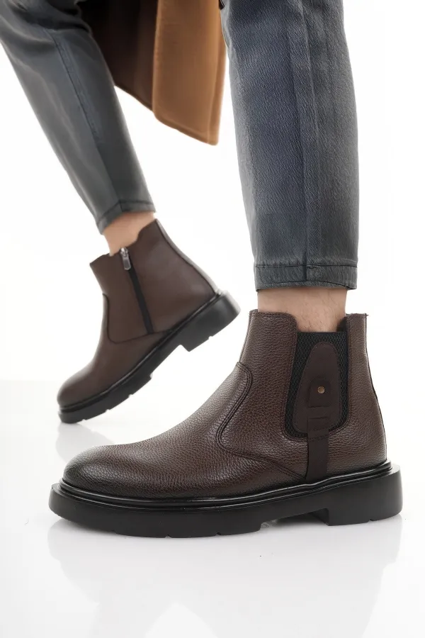 Muggo GERALT Fermuarlı İçi Kürklü Erkek Kışlık Bot