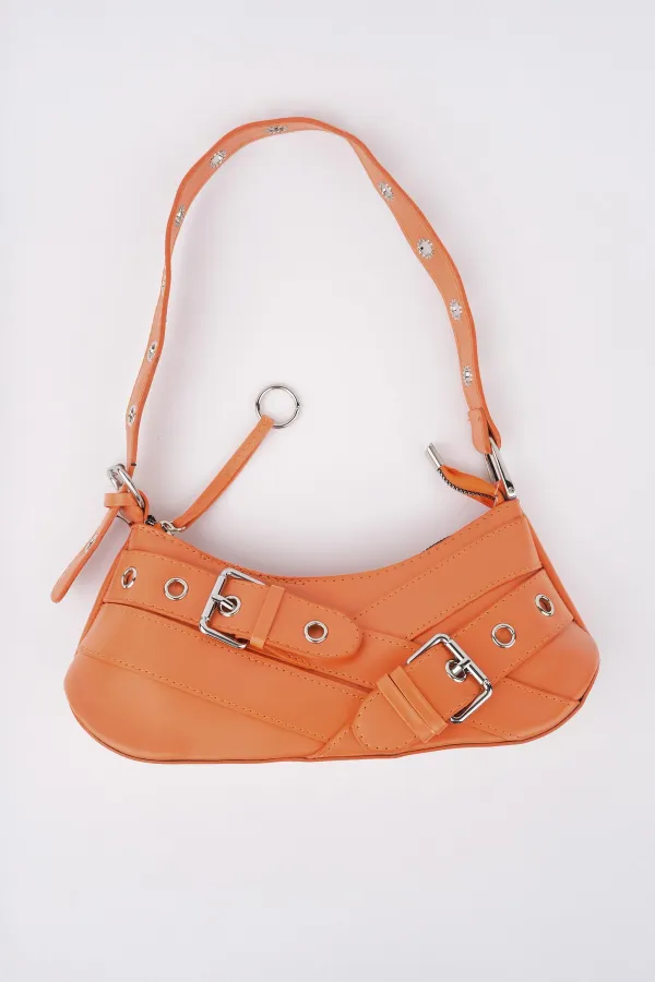 Muggo DOCPE Kadın Kemer Detaylı Baget Çanta