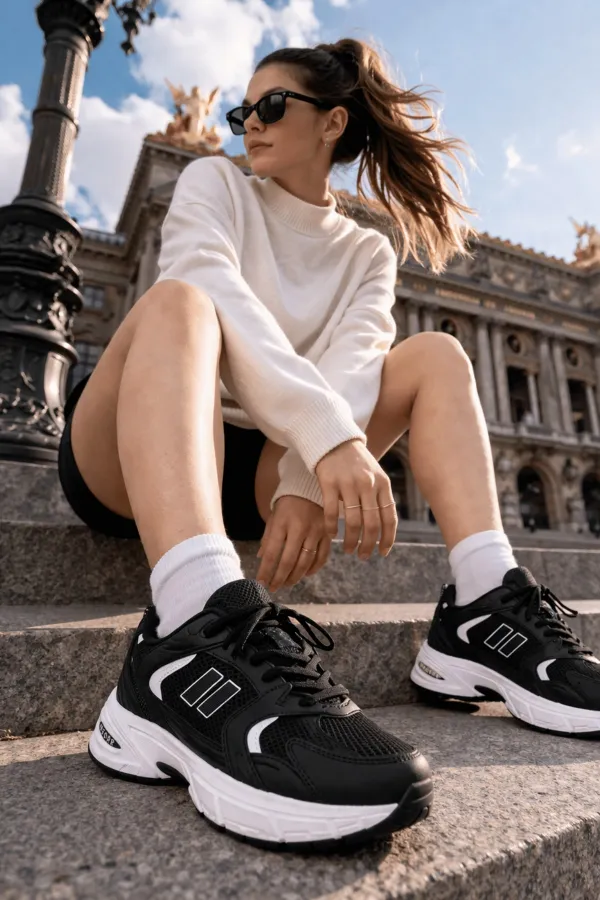 Chaussures de sport décontractées à lacets et semelle épaisse Muggo SHIFT pour femmes